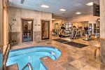 Indoor portion of pool leads to fitness center